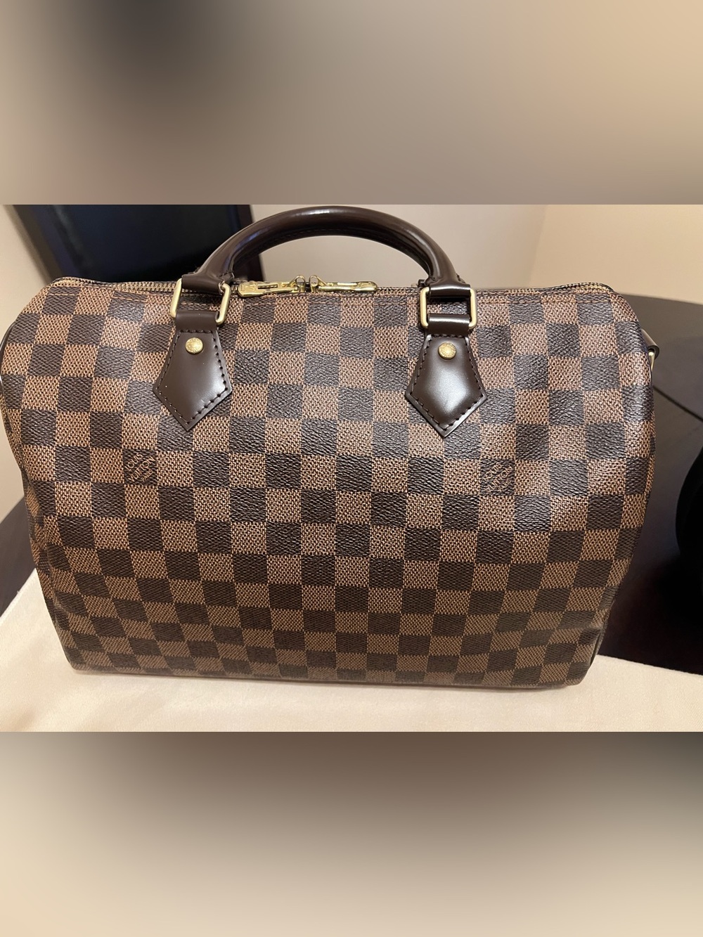 Louis Vuitton Damier Ebene Canvas Speedy 30 Bandoulière Crossbody Bag - Picture 2 of 14